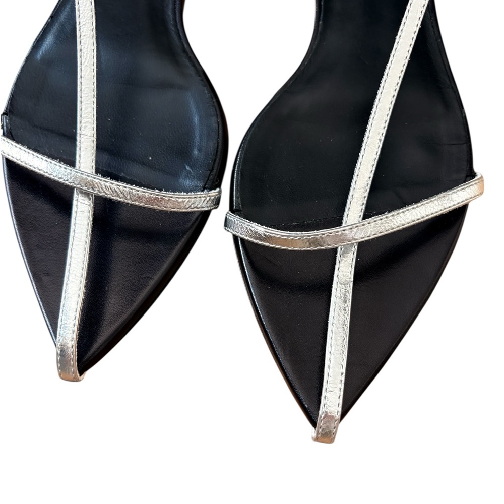 Jil Sander Silver Strappy Pointed Toe Flats - Picture 6 of 15